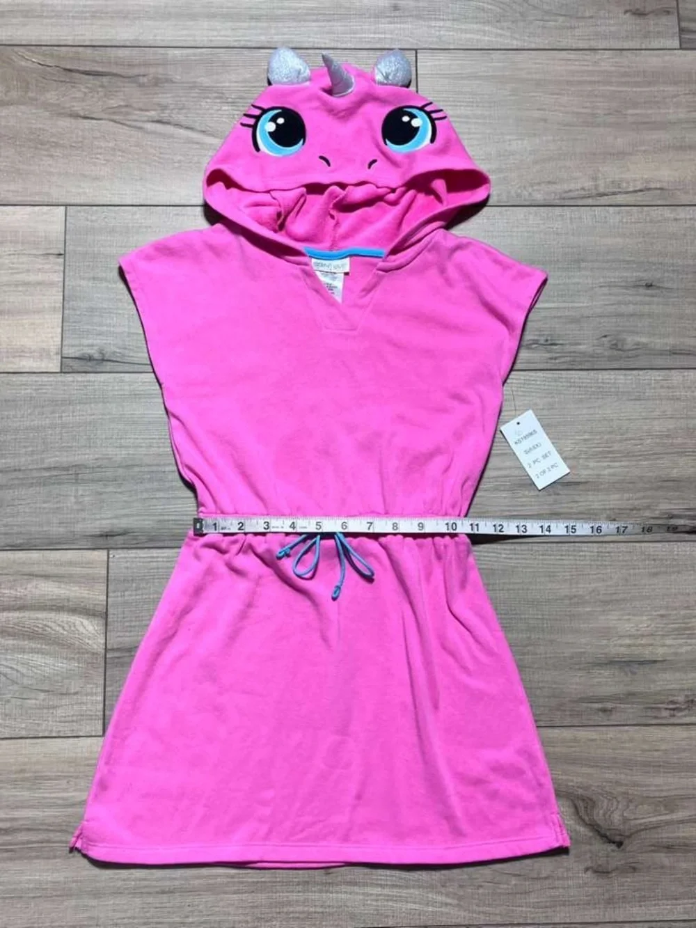 Saint Eve Swim‎ Girls Hooded Unicorn Cover-Up Dress Size 6/6X Pink